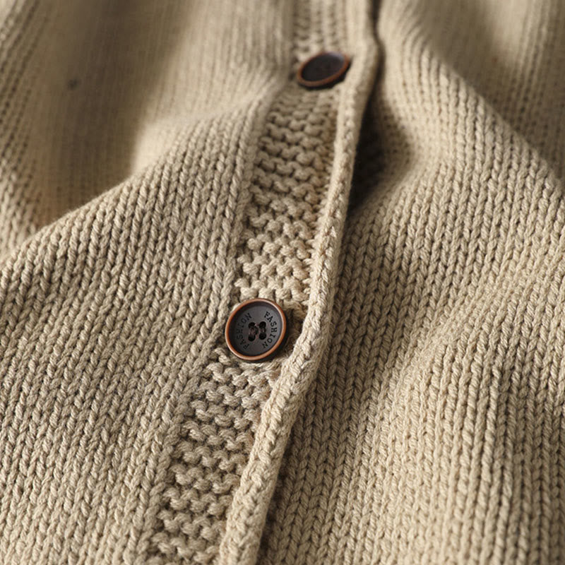 Tactile Cotton Patchwork Figure Mindful Cardigan Sweater