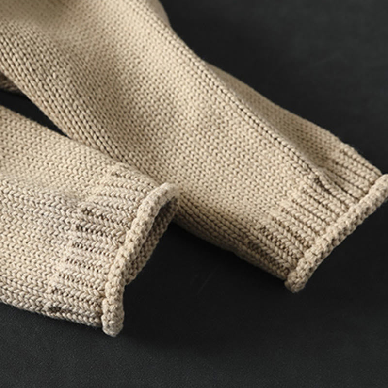 Tactile Cotton Patchwork Figure Mindful Cardigan Sweater