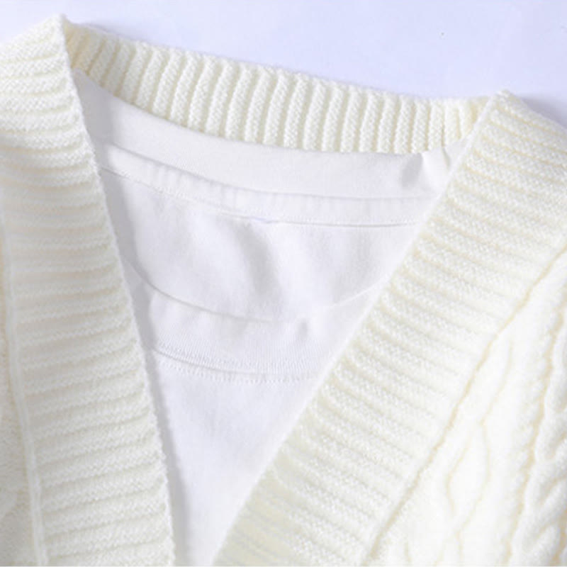 Jacquard Knitted V-Neck Mindful Movement Men's Sweater