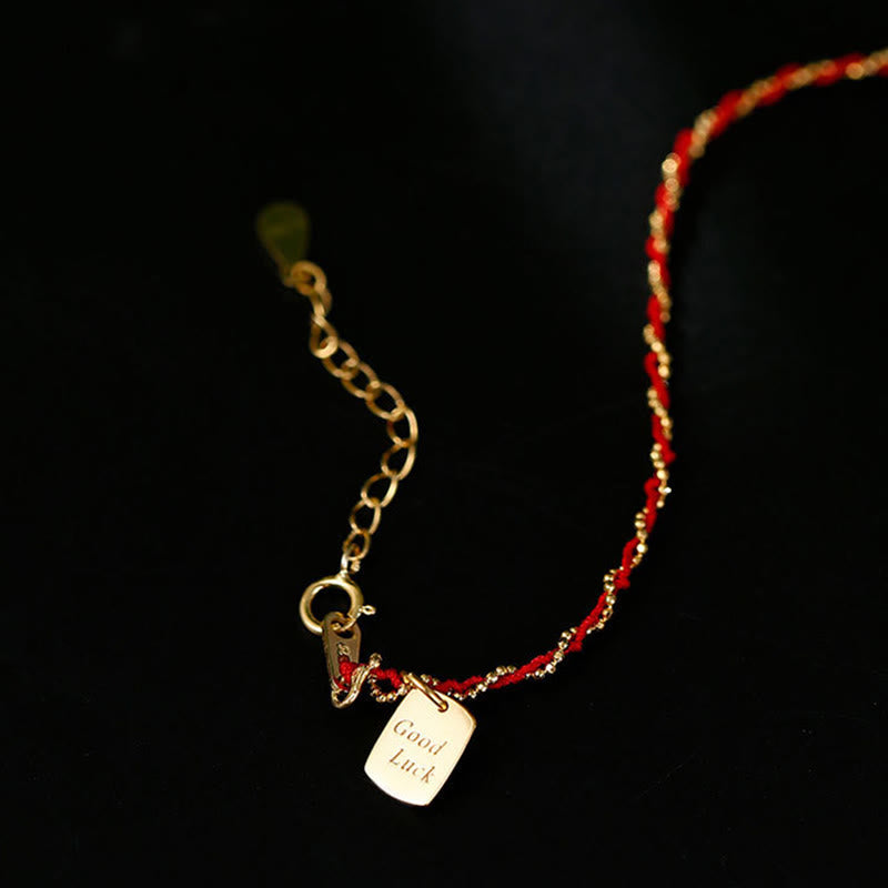 Minimalist 925 Sterling Silver Red String Adjustable Bracelet