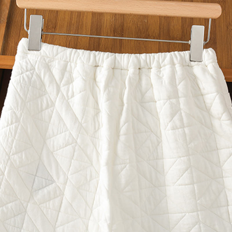 Women's Fall Solid Color Drawstring Thermal Wide Leg Pants With Pockets