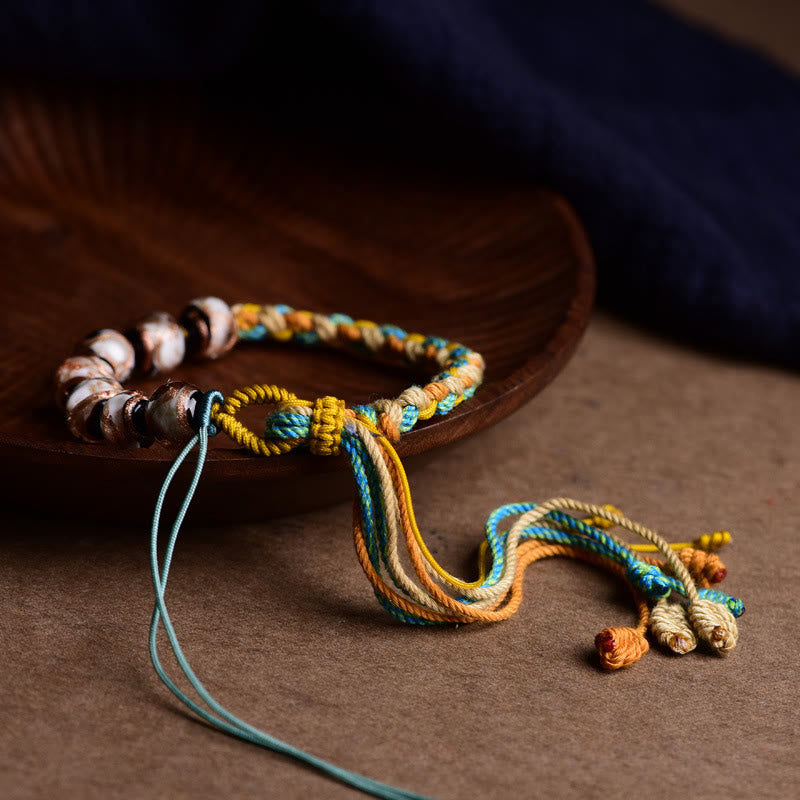 Liuli Glass Bead String Bracelet for Centered Well-being & Inner Security