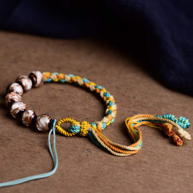 Liuli Glass Bead String Bracelet for Centered Well-being & Inner Security
