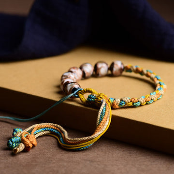 Liuli Glass Bead String Bracelet for Centered Well-being & Inner Security