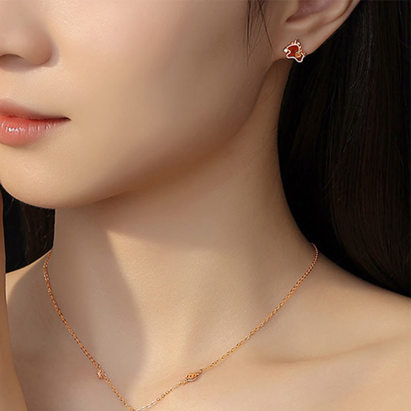 925 Sterling Silver Year Of The Horse Coin Charm Red Agate Blessing Necklace Pendant