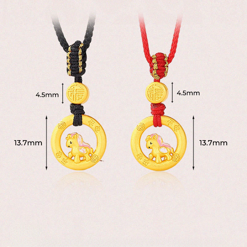 925 Sterling Silver Year of the Horse Ping An Kou Red String Bracelet with Hetian Jade & Black Onyx for Couples