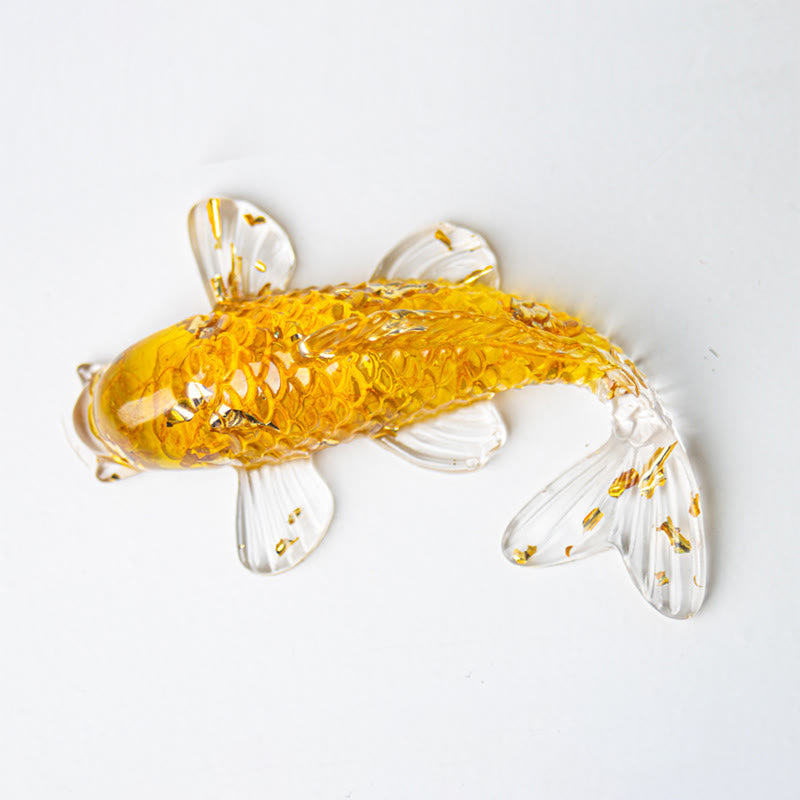 Koi Fish Crystal Chip Epoxy Resin Luck Decoration