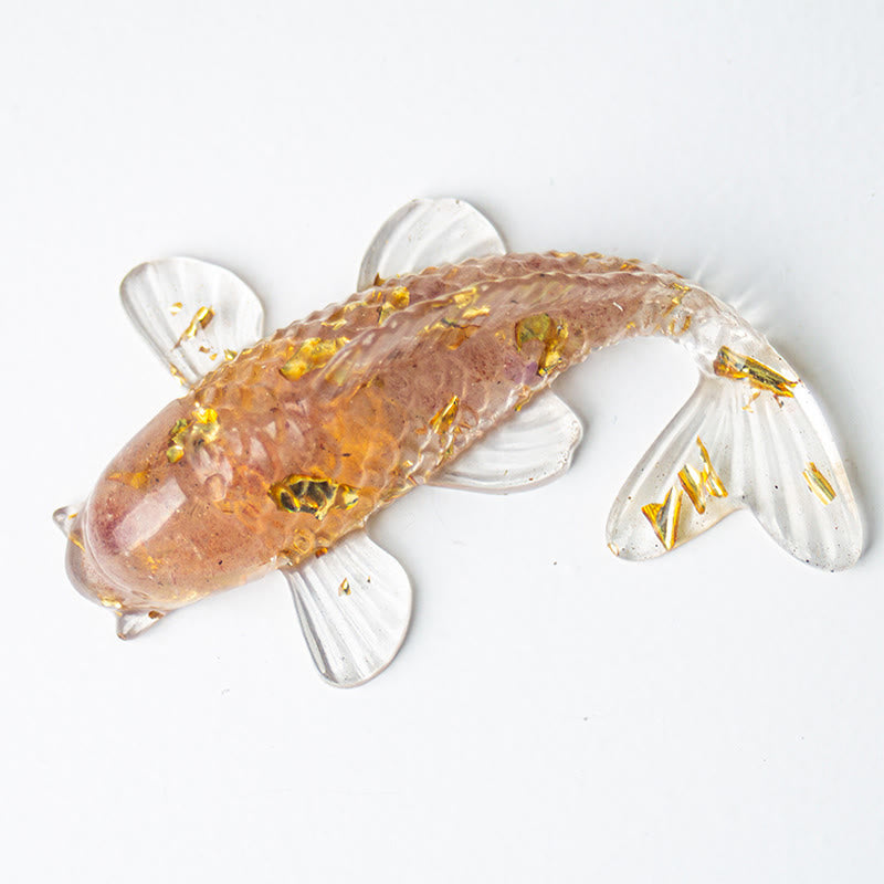 Koi Fish Crystal Chip Epoxy Resin Luck Decoration