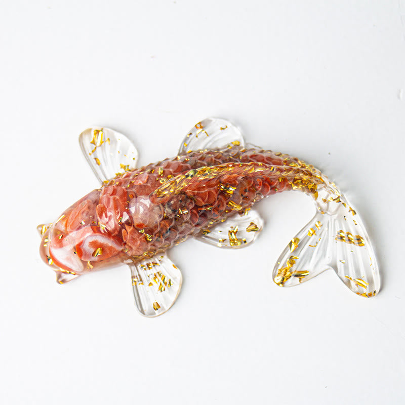 Koi Fish Crystal Chip Epoxy Resin Luck Decoration