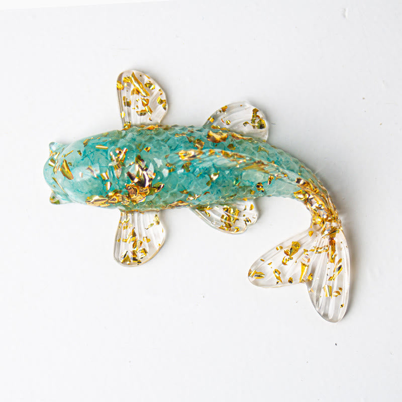 Koi Fish Crystal Chip Epoxy Resin Luck Decoration