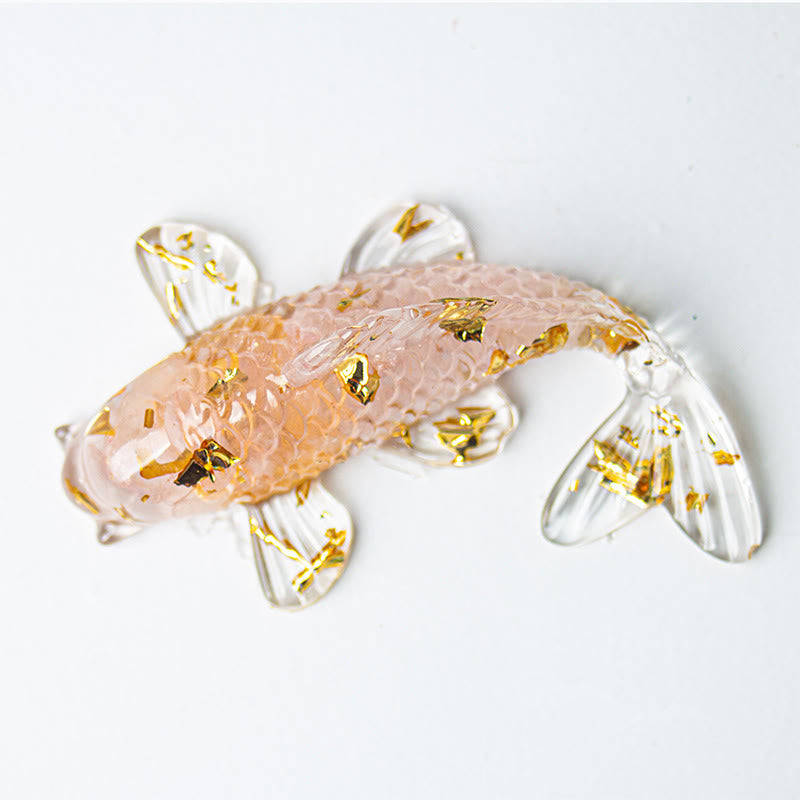 Koi Fish Crystal Chip Epoxy Resin Luck Decoration