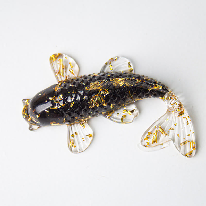 Koi Fish Crystal Chip Epoxy Resin Luck Decoration