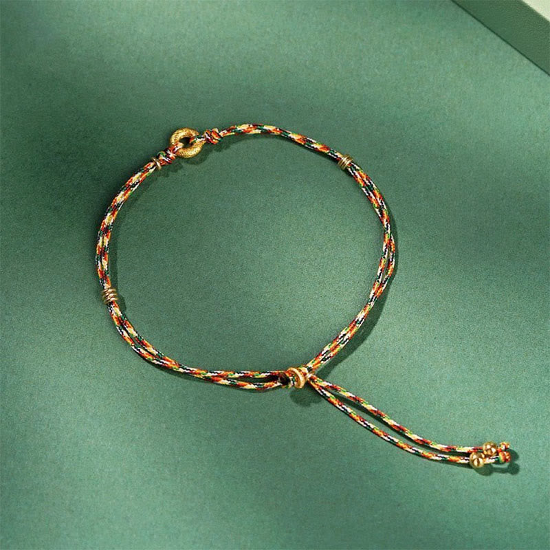 Handmade Multicolored Braided Ping An Kou Bracelet for Adults and Children