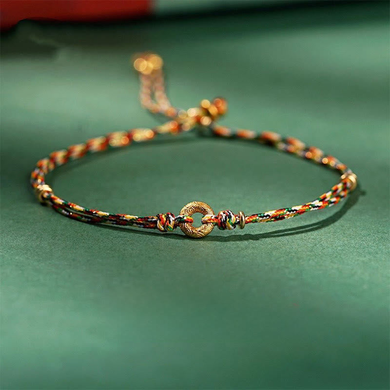 Handmade Multicolored Braided Ping An Kou Bracelet for Adults and Children