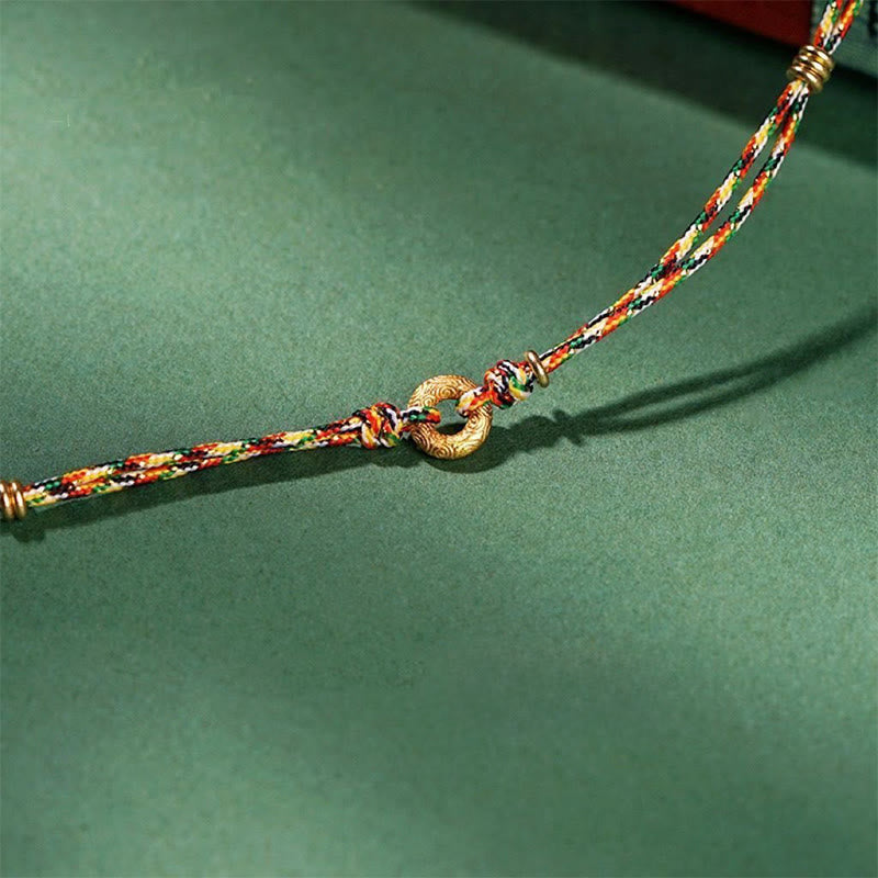 Handmade Multicolored Braided Ping An Kou Bracelet for Adults and Children