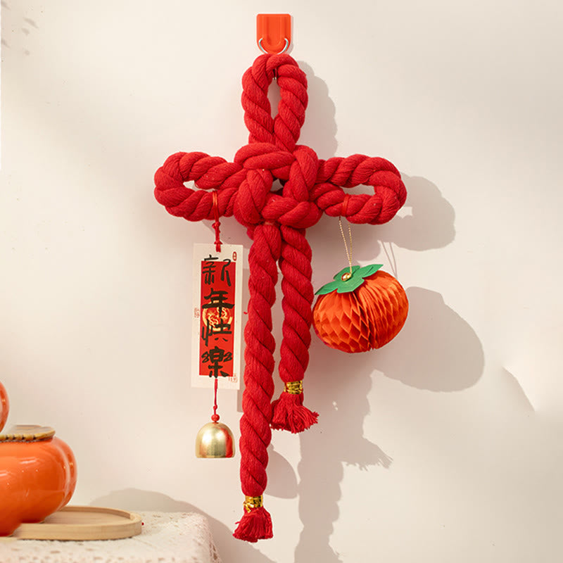 Year of the Horse Dancing Lion Fu Character Chinese Knotting Fortune Decoration