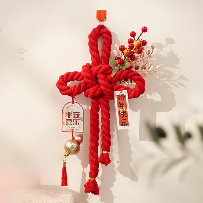 Year of the Horse Dancing Lion Fu Character Chinese Knotting Fortune Decoration