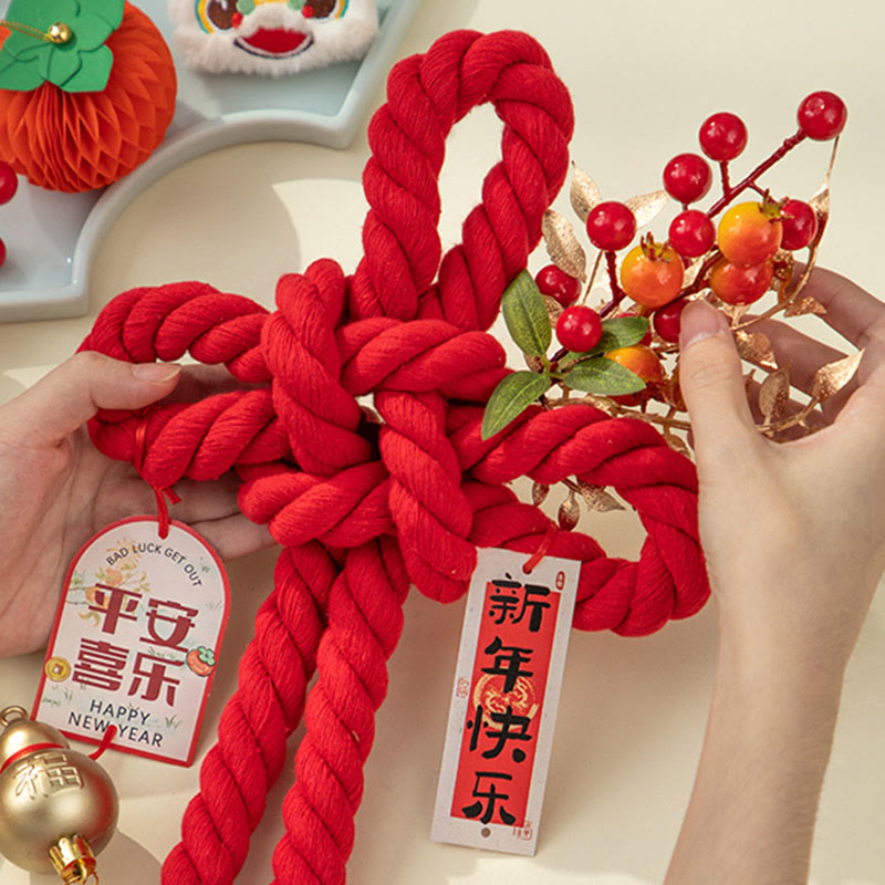 Year of the Horse Dancing Lion Fu Character Chinese Knotting Fortune Decoration