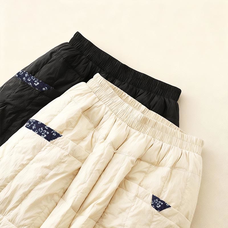Thermal Cotton Patchwork Tapered Meditation Pants