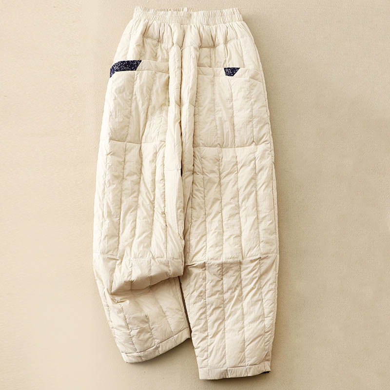 Thermal Cotton Patchwork Tapered Meditation Pants