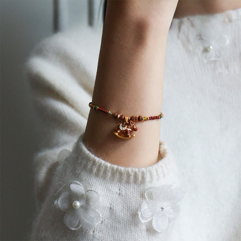 Year Of The Horse Oil Dripping Copper Various Beeds Grace Bracelet