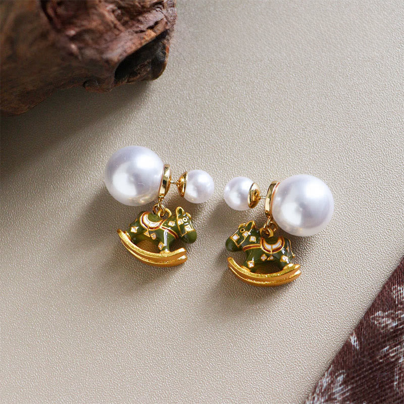 Year Of The Horse Copper Pearl Balance Earrings
