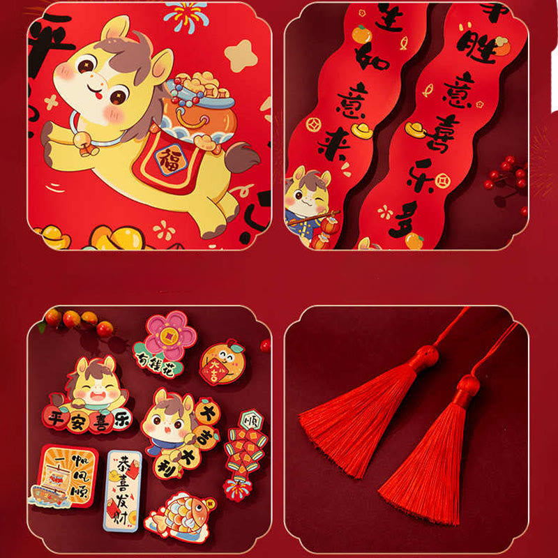 Year of the Horse Magnetic Spring Festival Tassel Spring Couplets