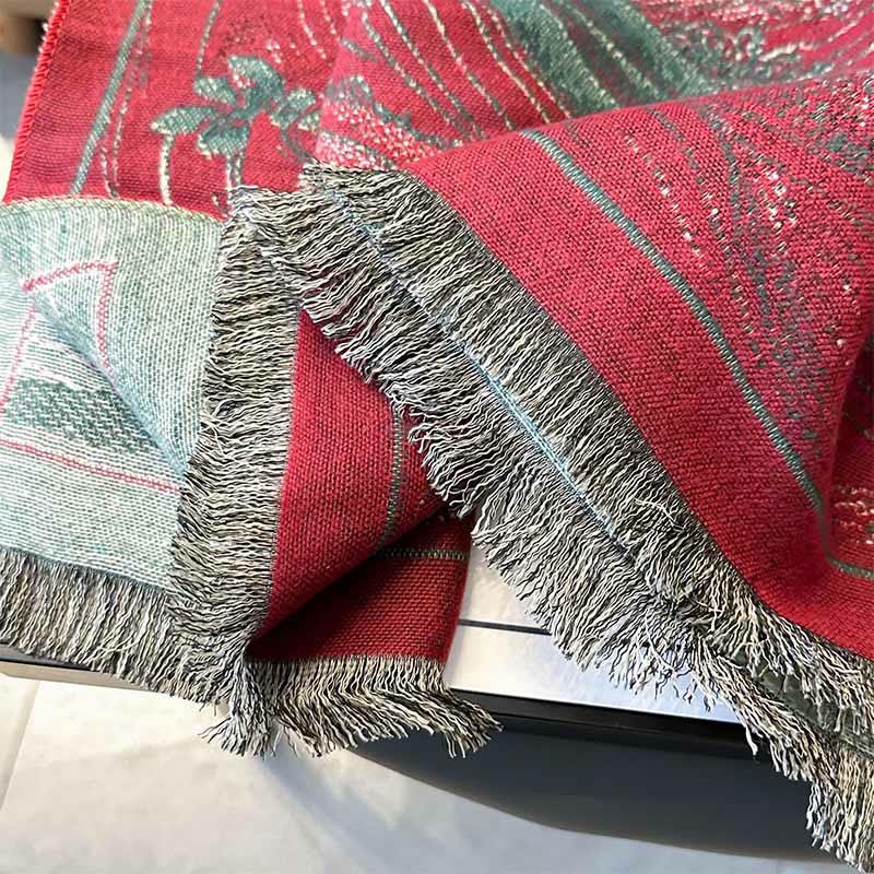 Tactile Knit Lotus Wave Meditation Tibetan Shawl Wrap