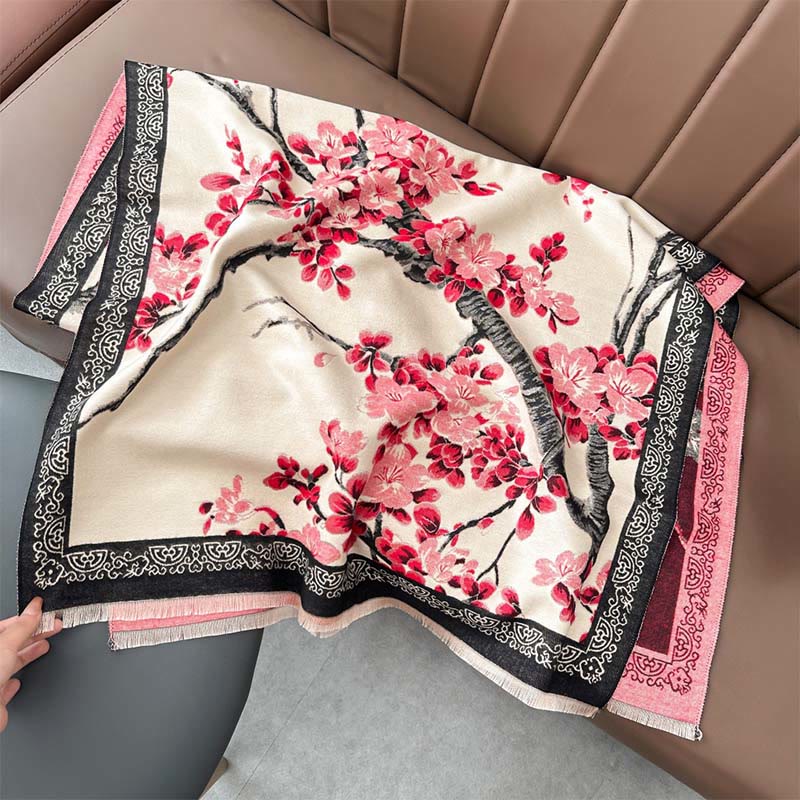 Peach Blossom Soft Knit Grounding Meditation Shawl Wrap