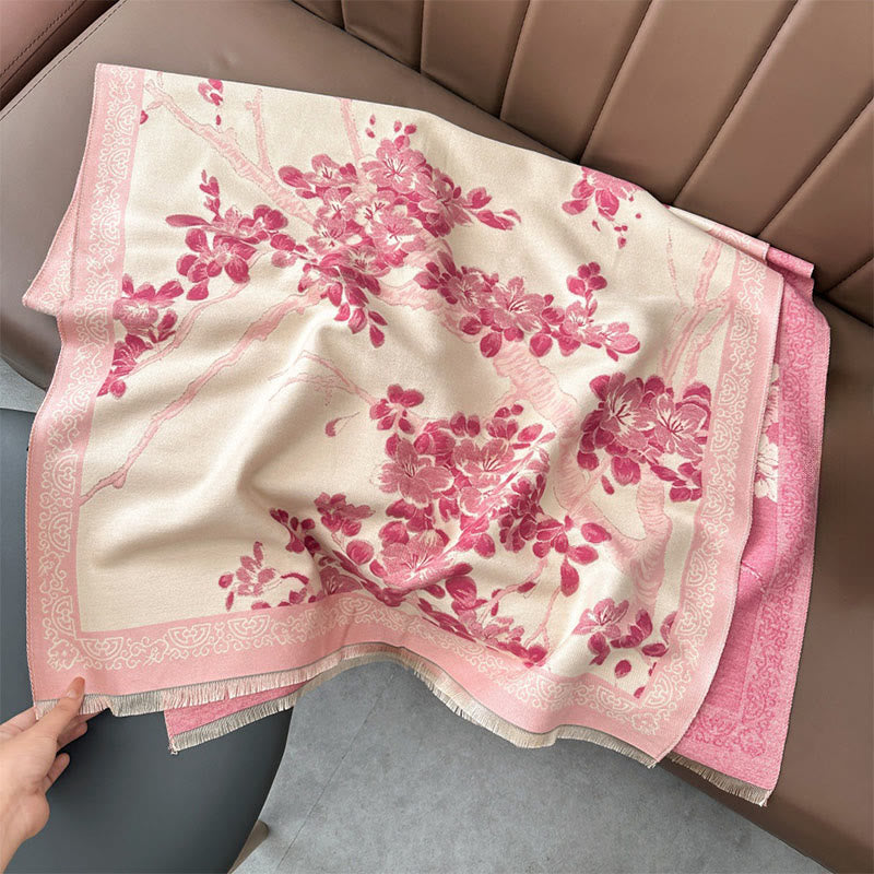 Peach Blossom Soft Knit Grounding Meditation Shawl Wrap