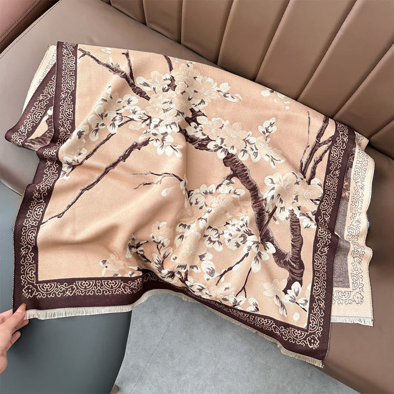 Peach Blossom Soft Knit Grounding Meditation Shawl Wrap