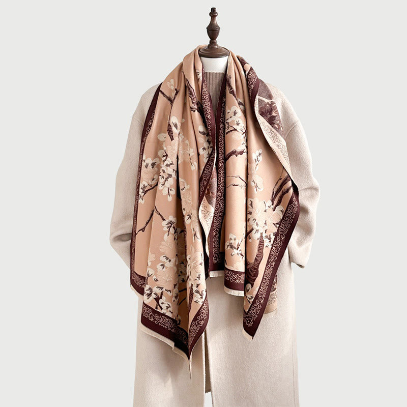 Peach Blossom Soft Knit Grounding Meditation Shawl Wrap