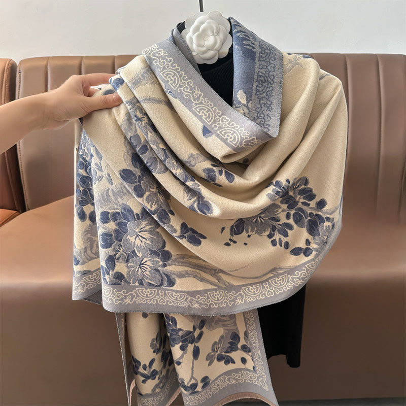 Peach Blossom Soft Knit Grounding Meditation Shawl Wrap