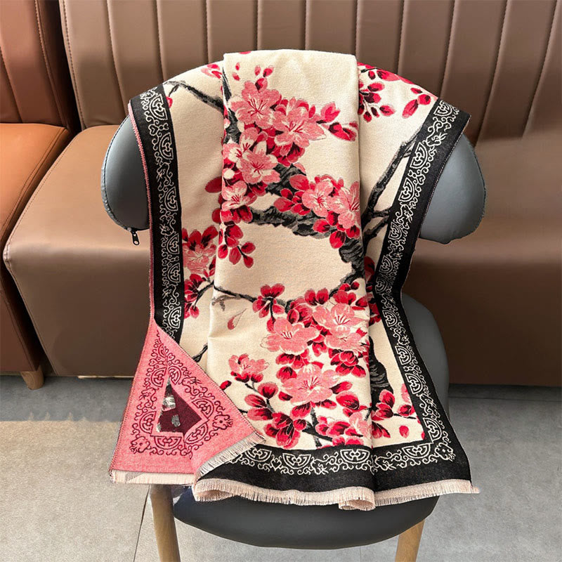 Peach Blossom Soft Knit Grounding Meditation Shawl Wrap