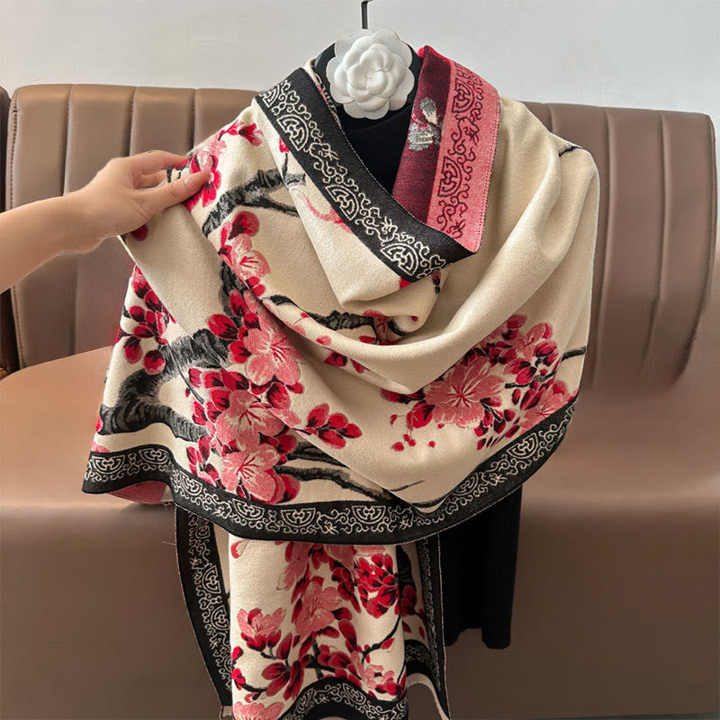 Peach Blossom Soft Knit Grounding Meditation Shawl Wrap
