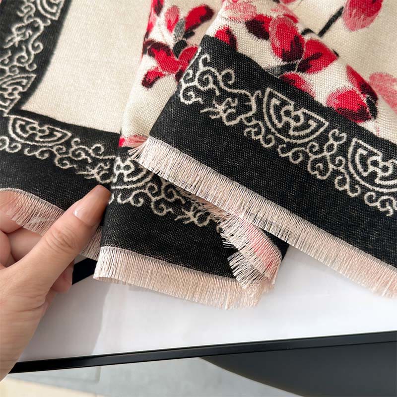 Peach Blossom Soft Knit Grounding Meditation Shawl Wrap