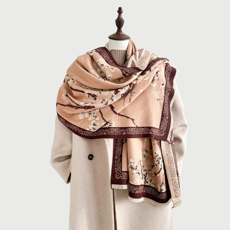 Peach Blossom Soft Knit Grounding Meditation Shawl Wrap