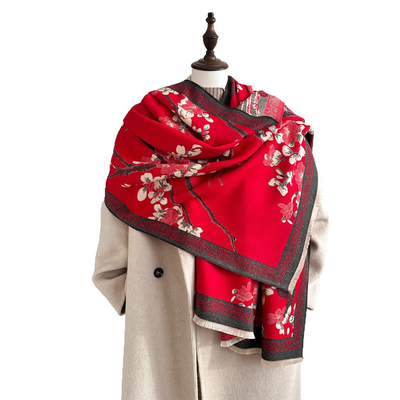 Peach Blossom Soft Knit Grounding Meditation Shawl Wrap
