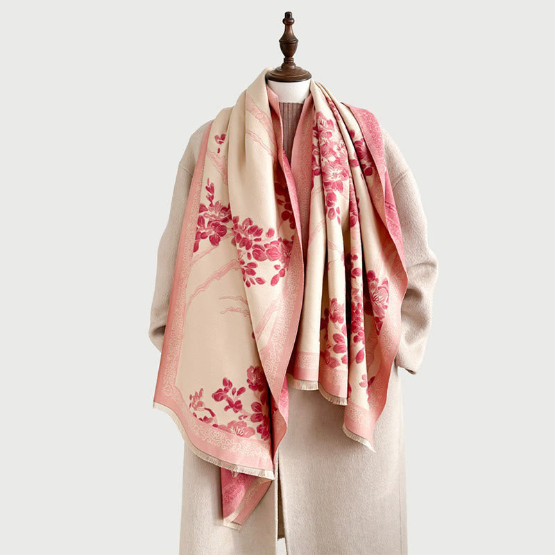 Peach Blossom Soft Knit Grounding Meditation Shawl Wrap