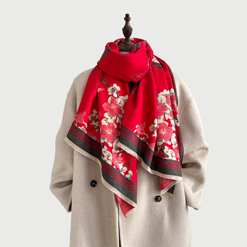 Peach Blossom Soft Knit Grounding Meditation Shawl Wrap