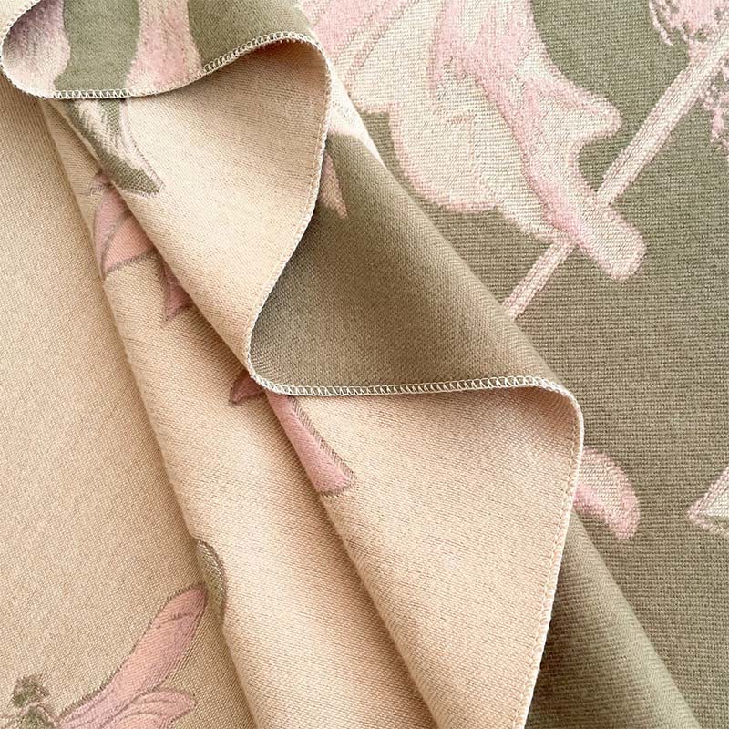 Fine-Knit Lotus and Koi Motif Mindful Meditation Tibetan Shawl