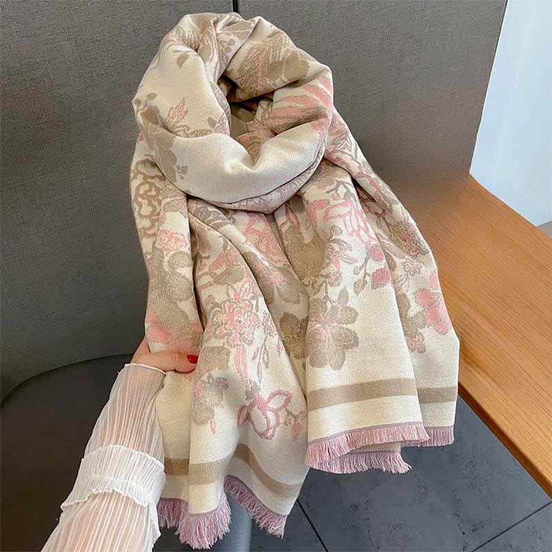 Tactile Knit Phoenix Motif Meditation Tibetan Shawl Wrap