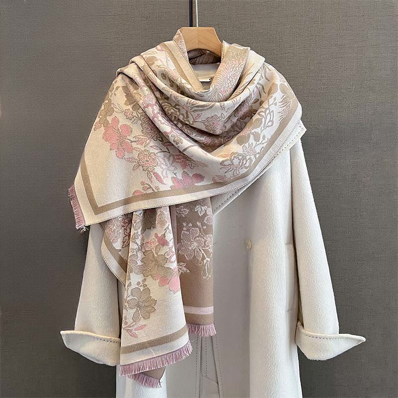 Tactile Knit Phoenix Motif Meditation Tibetan Shawl Wrap