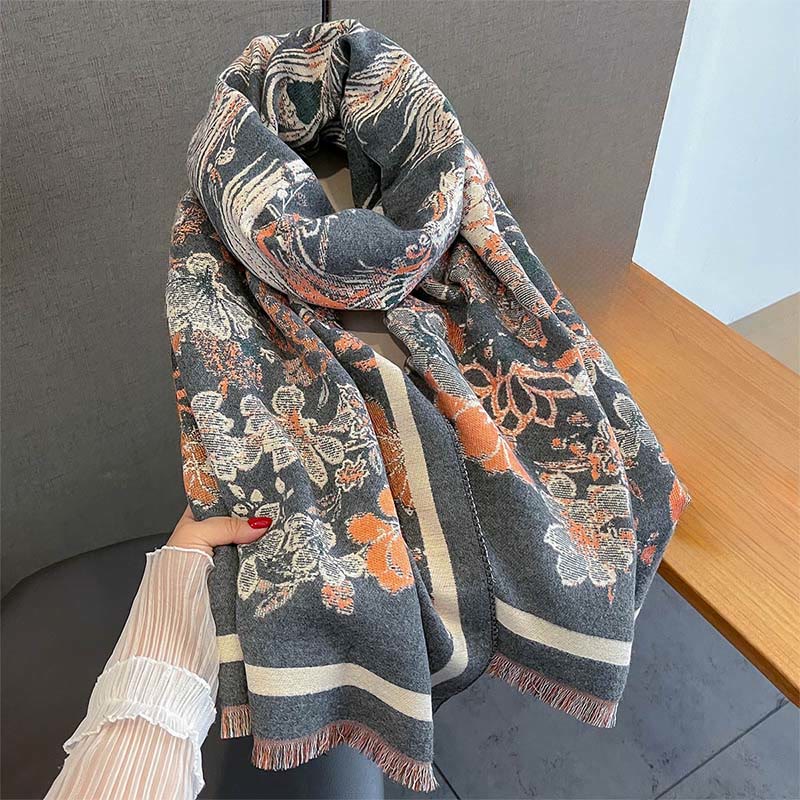 Tactile Knit Phoenix Motif Meditation Tibetan Shawl Wrap