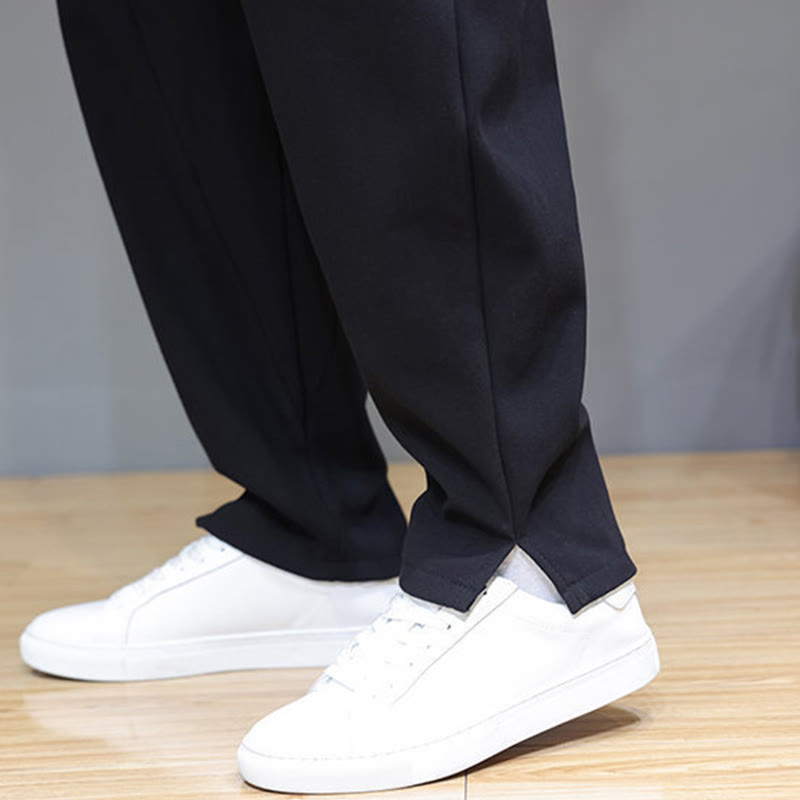 Fleece-Lined Cotton Linen Tapered Winter Meditation Pants