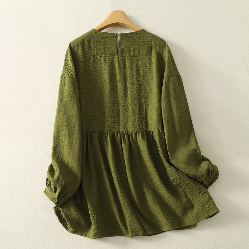 Breathable Cotton Linen Minimalist Long Sleeve Meditation Shirt