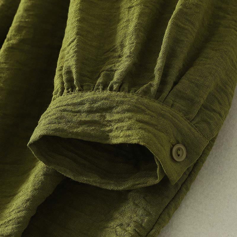 Breathable Cotton Linen Minimalist Long Sleeve Meditation Shirt