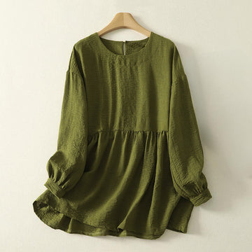 Breathable Cotton Linen Minimalist Long Sleeve Meditation Shirt