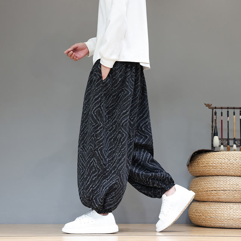 Cotton Linen Blend Ankle-Length Harem Trousers for Mindful Daily Movement