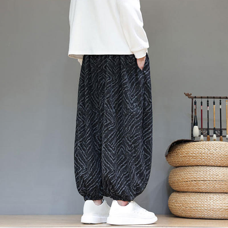 Cotton Linen Blend Ankle-Length Harem Trousers for Mindful Daily Movement